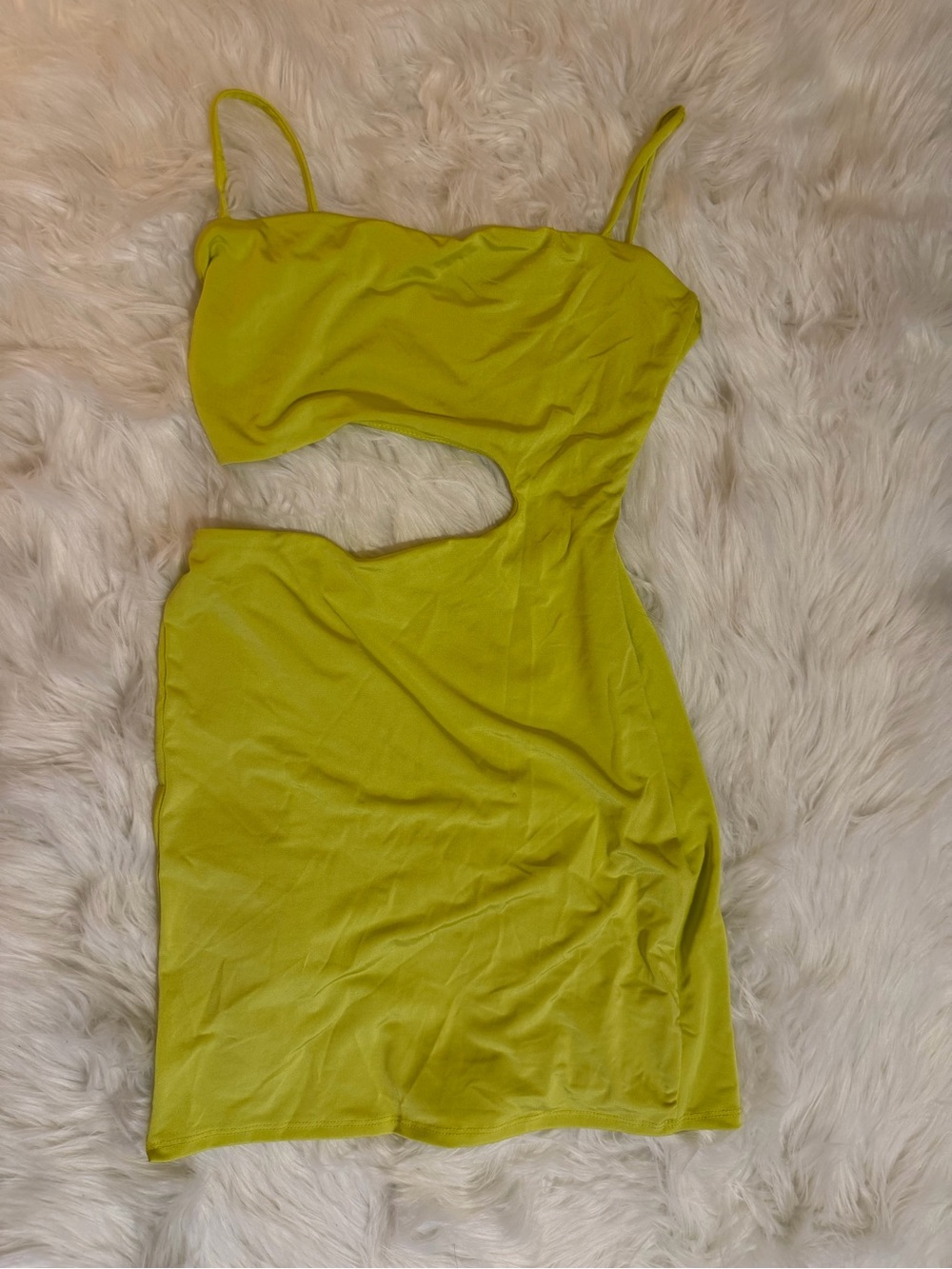 Windsor Chartreuse Cutout Bodycon Mini Dress - Picture 2 of 13